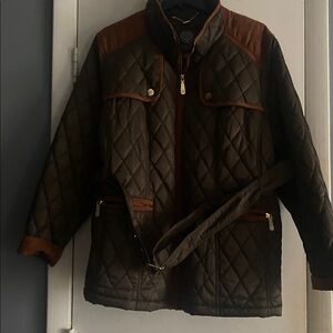 Quilted Brown and Tan Jacket by Vince Camuto. Size 2x. Great condition.